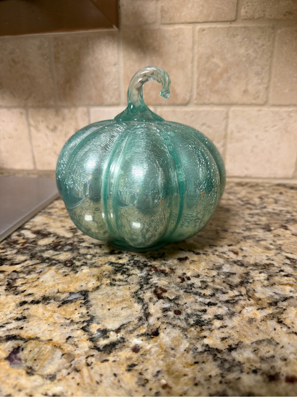 Handblown Glass Pumpkin - Seafoam Green